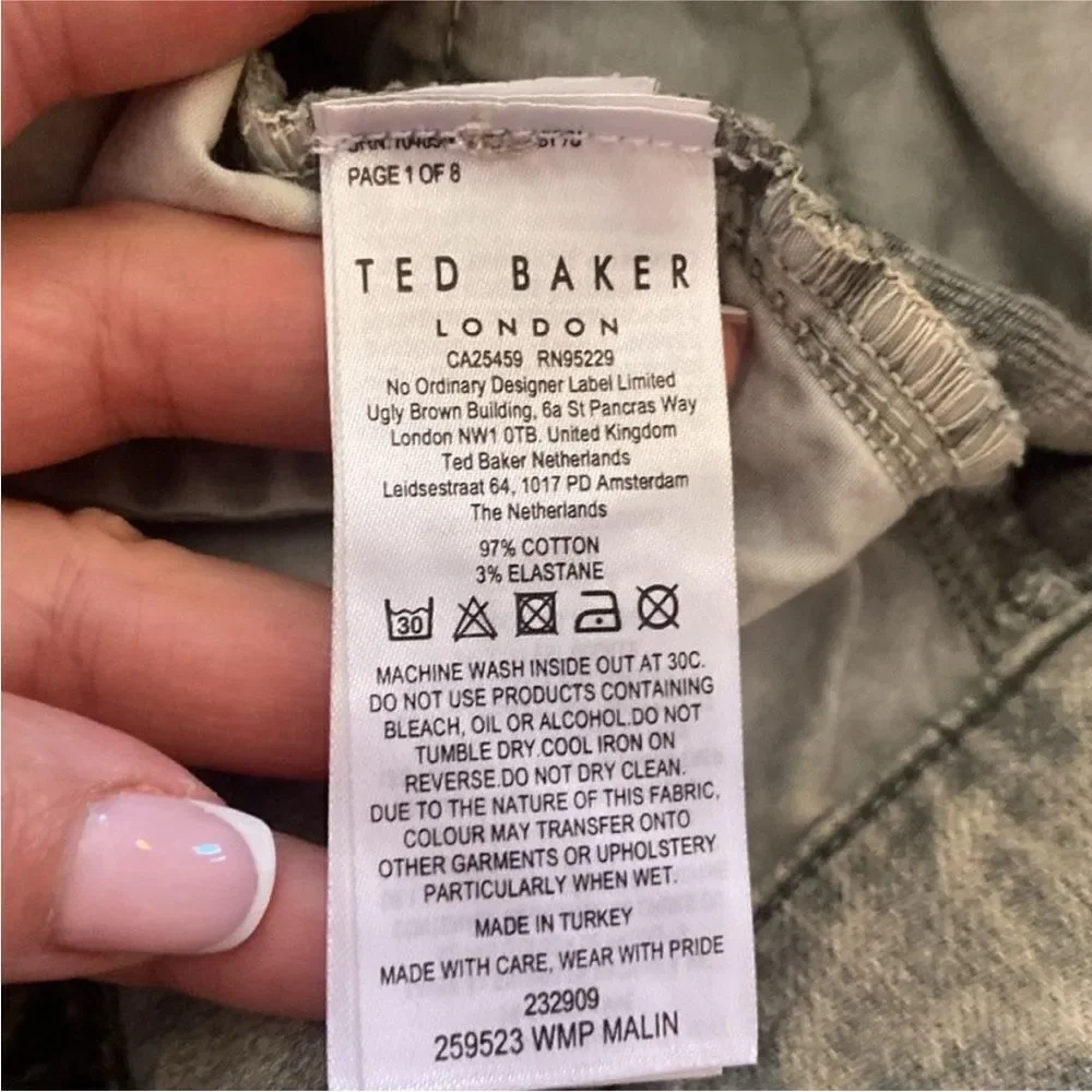 Ted Baker Chic High Waist Gray denim Women's Shorts, size 25